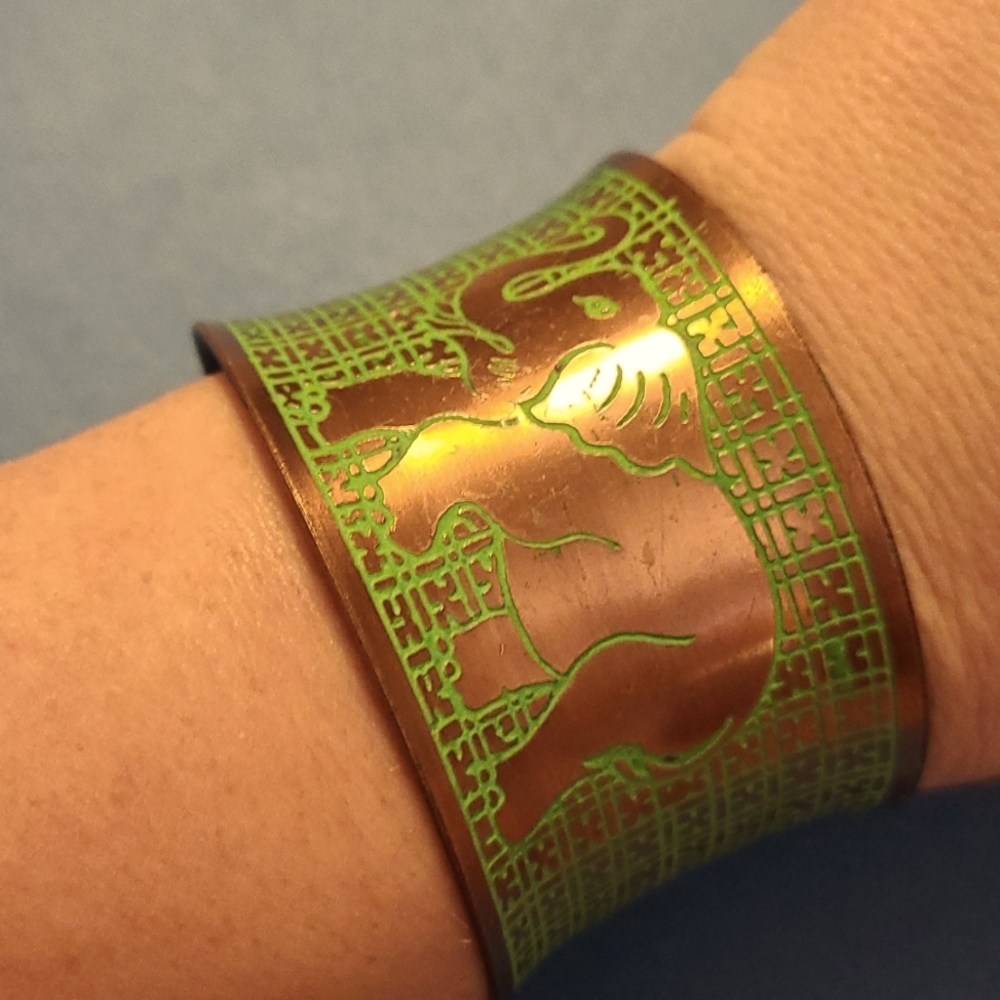 Copper elephant bracelet